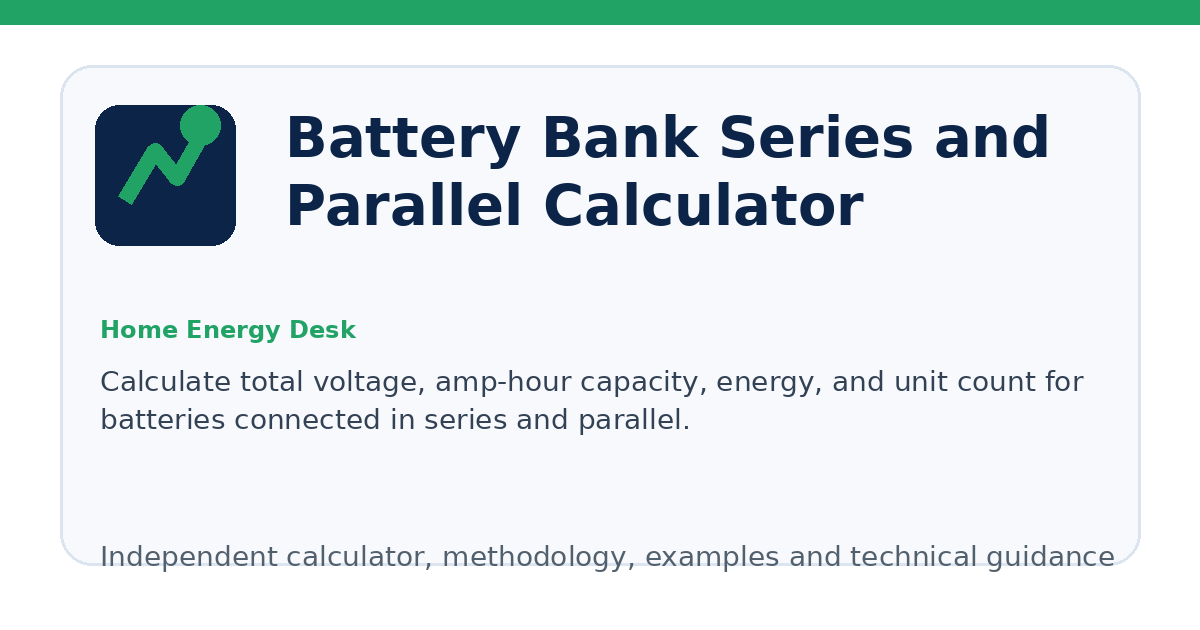 Battery Bank Series and Parallel Calculator illustration