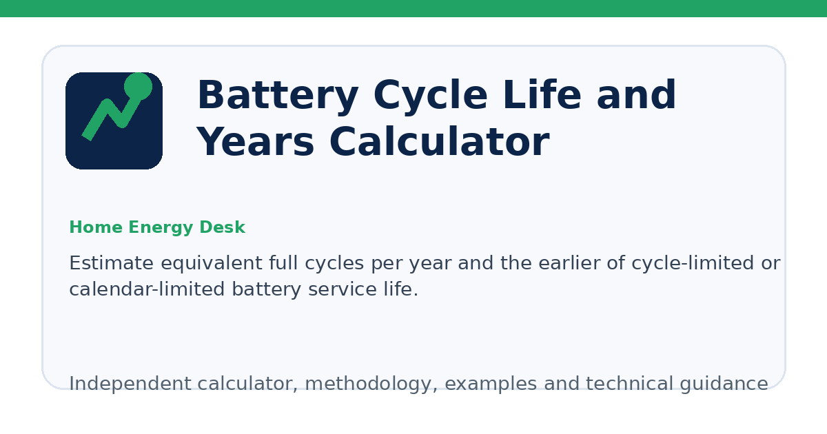 Battery Cycle Life and Years Calculator illustration