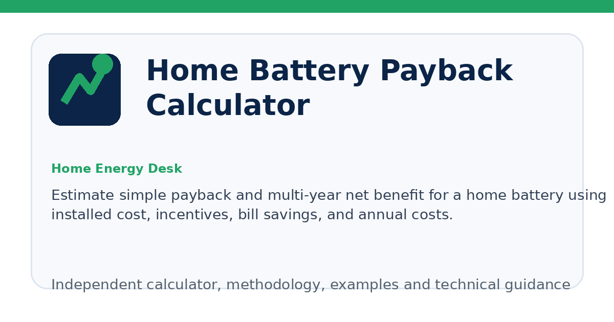 Home Battery Payback Calculator illustration
