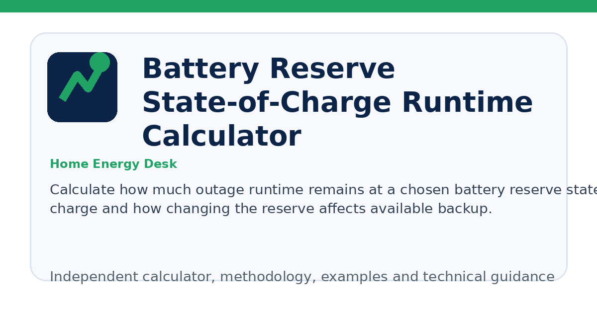 Battery Reserve State-of-Charge Runtime Calculator illustration