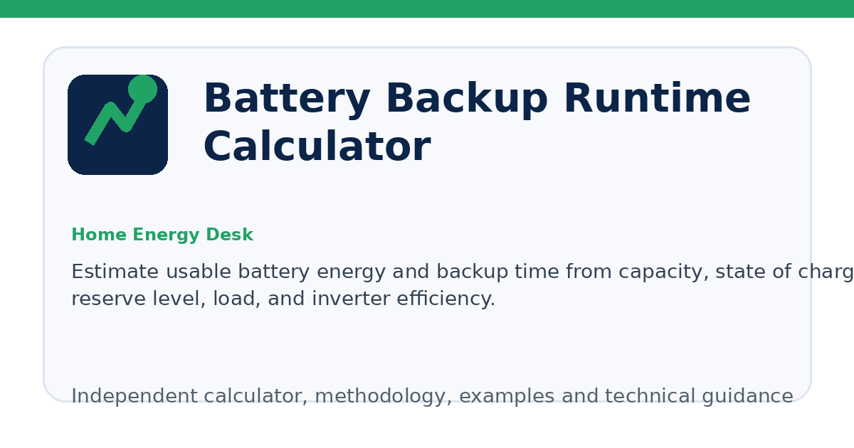 Battery Backup Runtime Calculator illustration