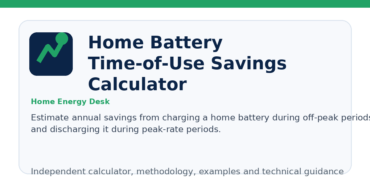 Home Battery Time-of-Use Savings Calculator illustration