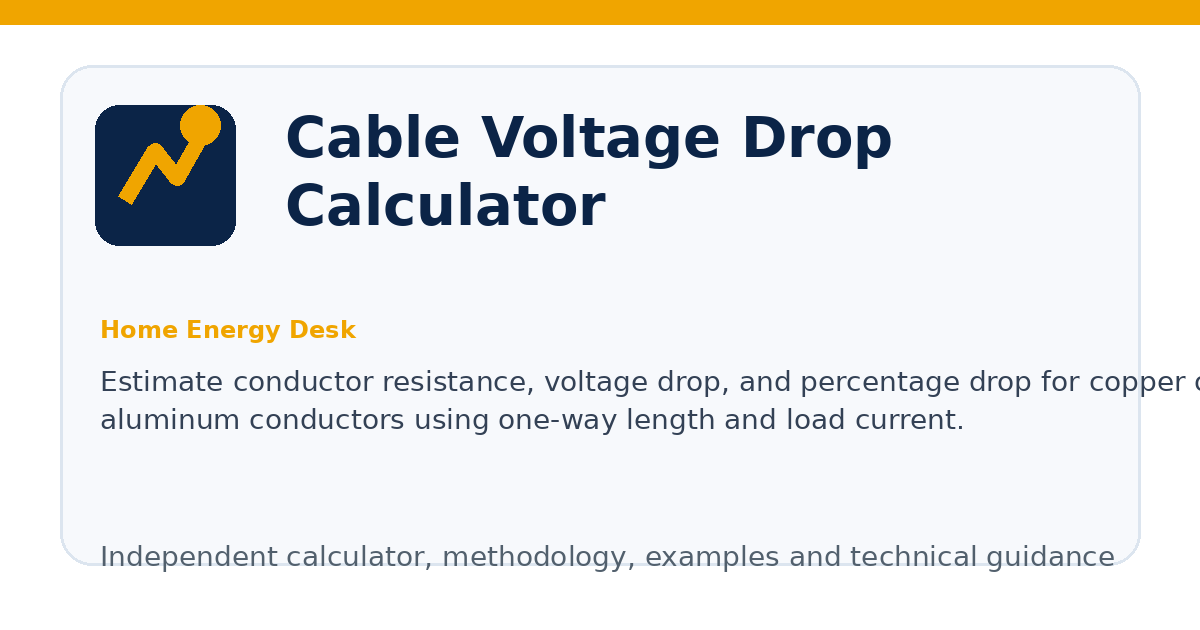 Cable Voltage Drop Calculator illustration