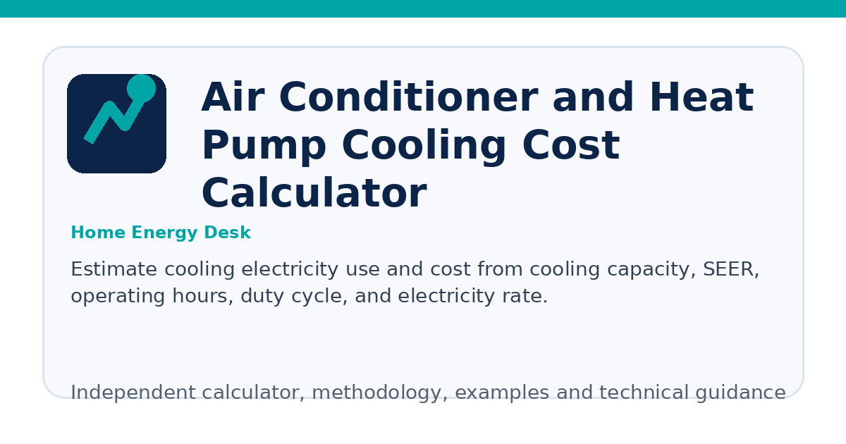 Air Conditioner and Heat Pump Cooling Cost Calculator illustration