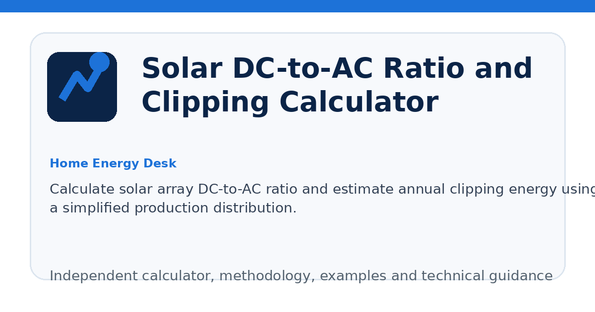 Solar DC-to-AC Ratio and Clipping Calculator illustration
