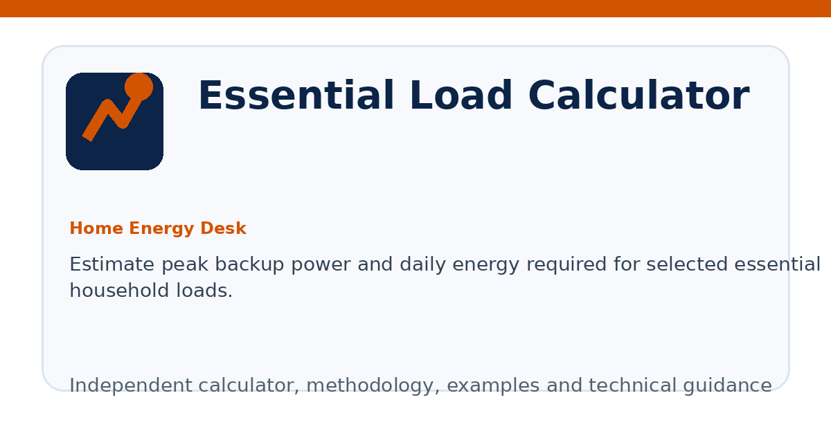 Essential Load Calculator illustration