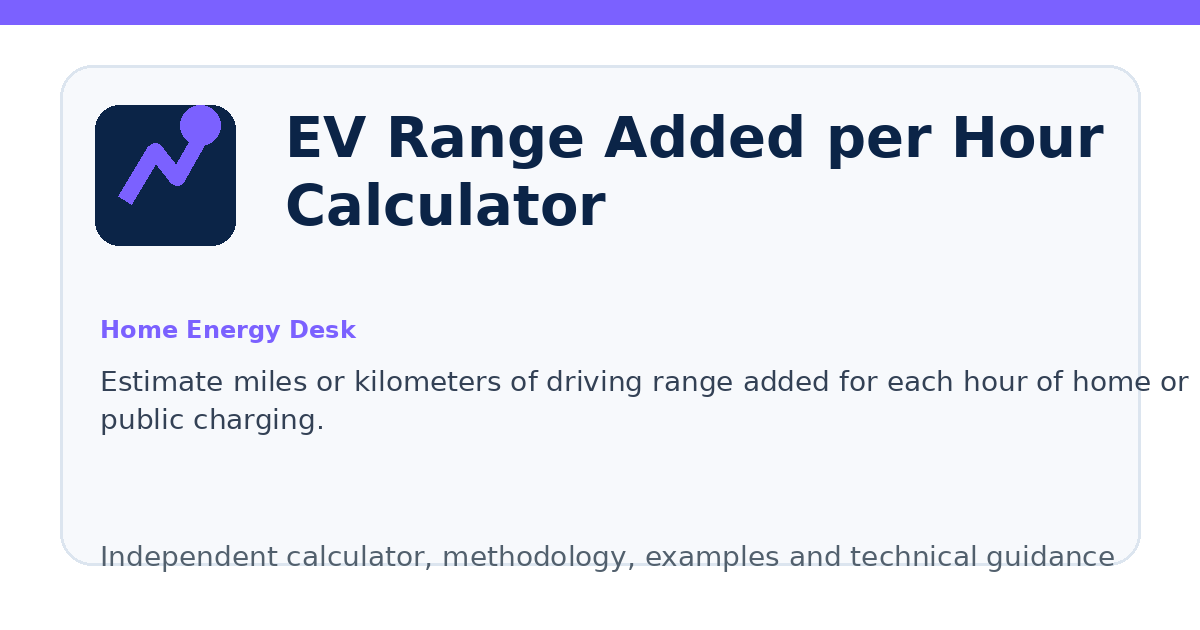 EV Range Added per Hour Calculator illustration