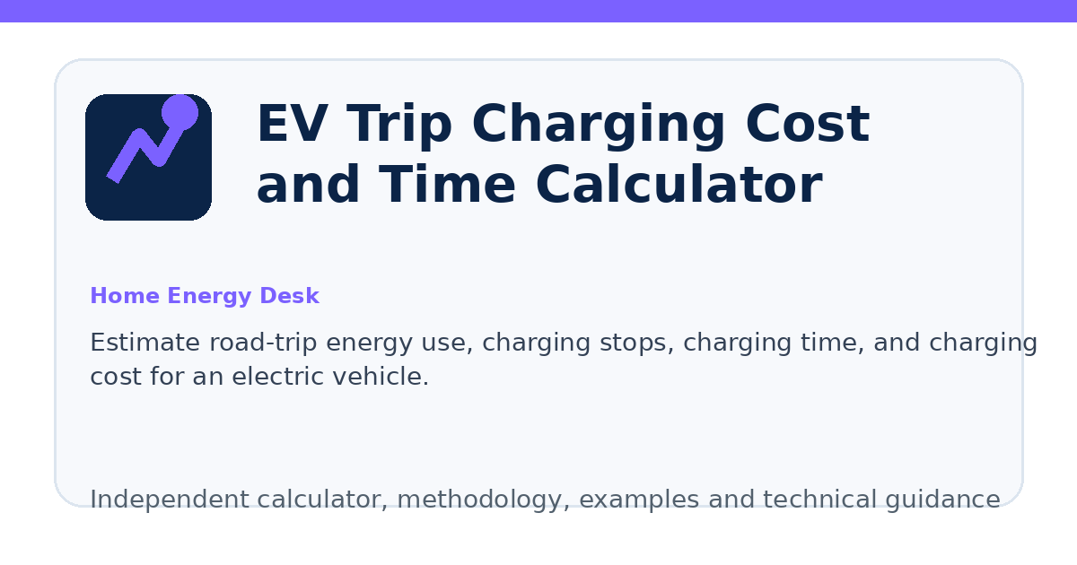 EV Trip Charging Cost and Time Calculator illustration