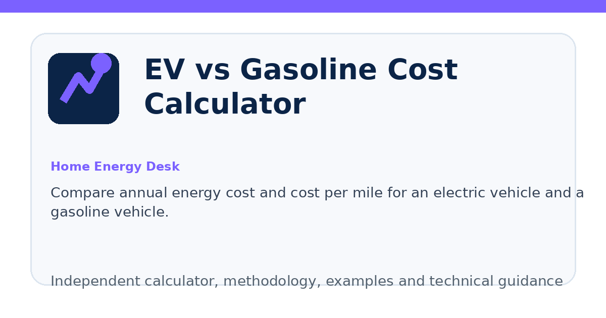 EV vs Gasoline Cost Calculator illustration