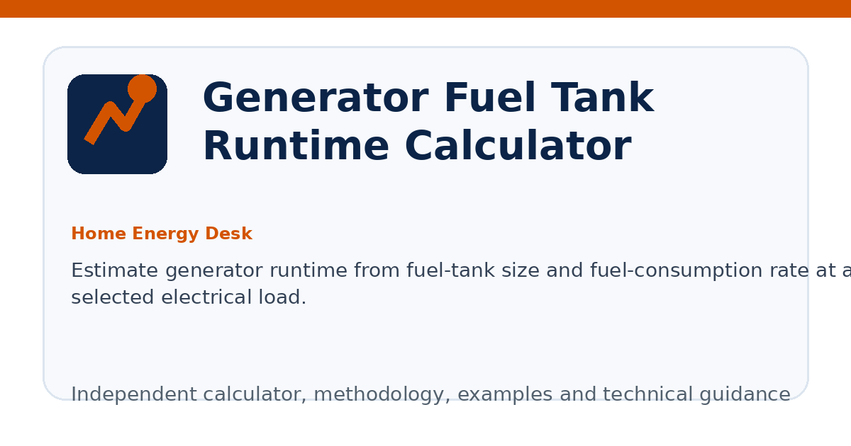 Generator Fuel Tank Runtime Calculator illustration