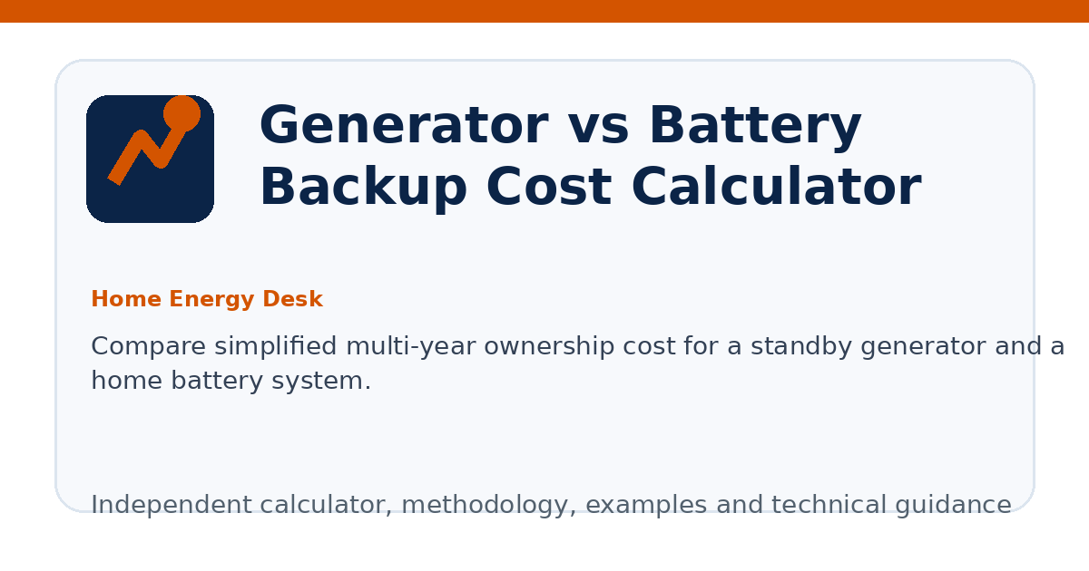 Generator vs Battery Backup Cost Calculator illustration