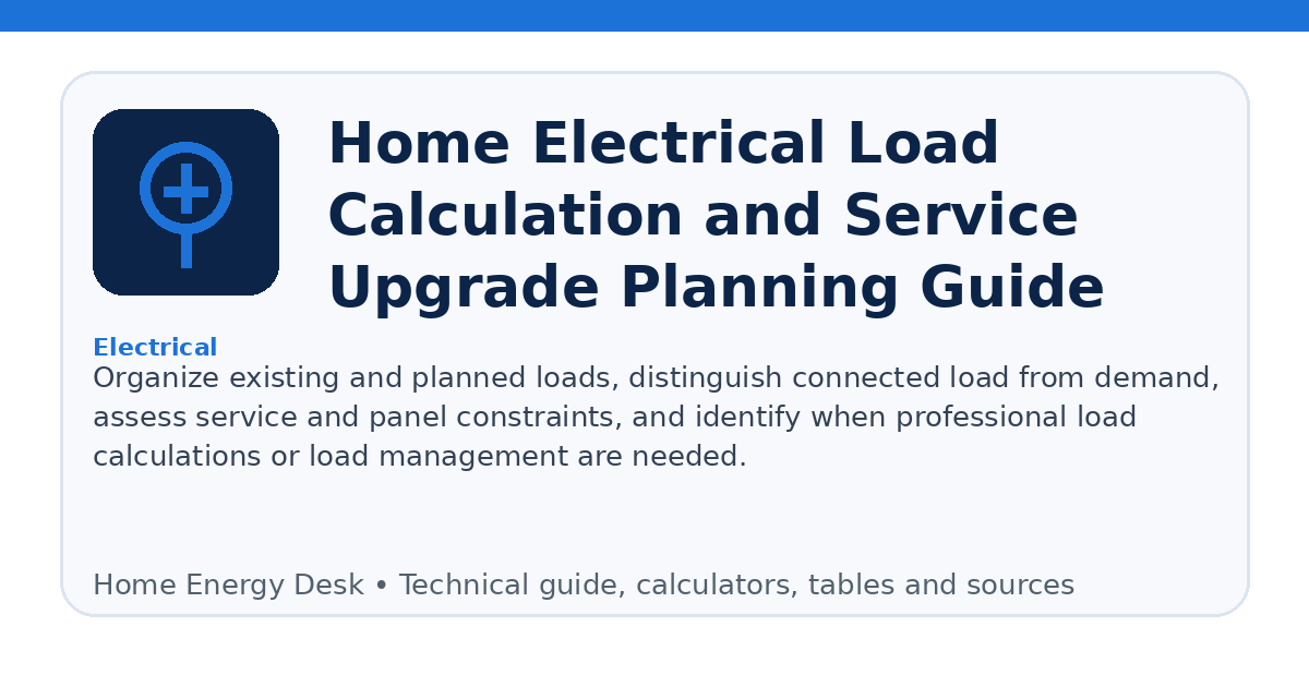 Home Electrical Load Calculation and Service Upgrade Planning Guide infographic