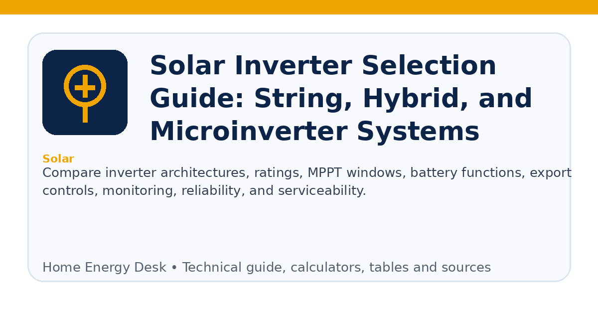 Solar Inverter Selection Guide: String, Hybrid, and Microinverter Systems infographic