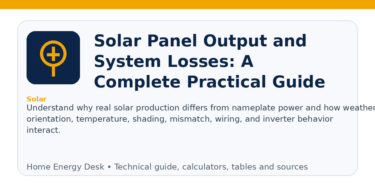 Solar Panel Output and System Losses: A Complete Practical Guide infographic