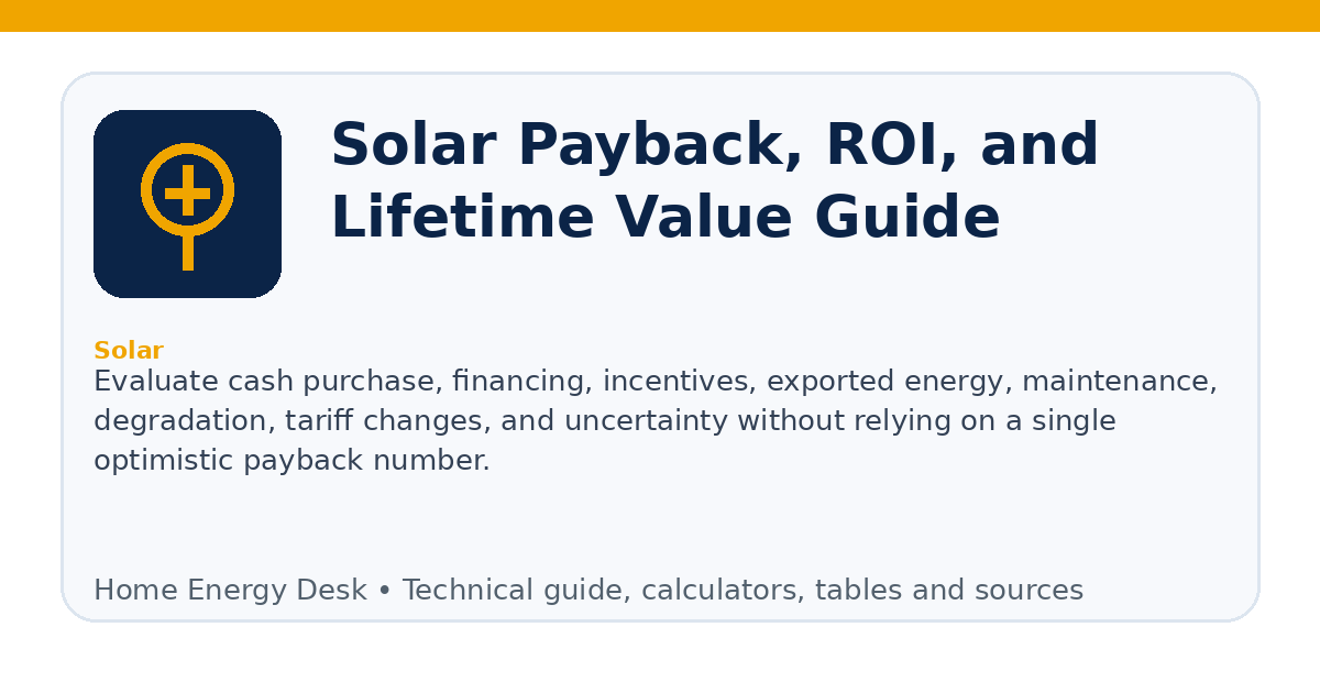 Solar Payback, ROI, and Lifetime Value Guide infographic
