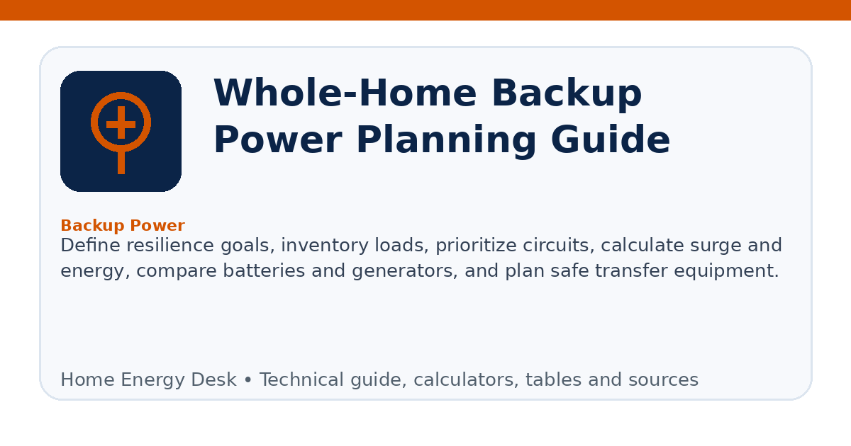 Whole-Home Backup Power Planning Guide infographic