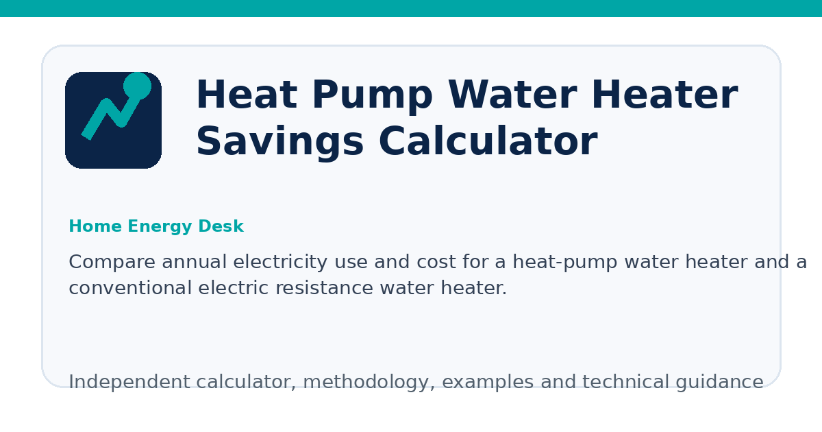 Heat Pump Water Heater Savings Calculator illustration