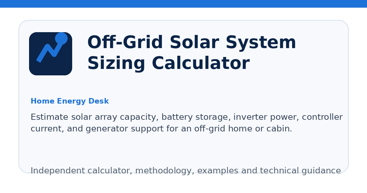 Off-Grid Solar System Sizing Calculator illustration