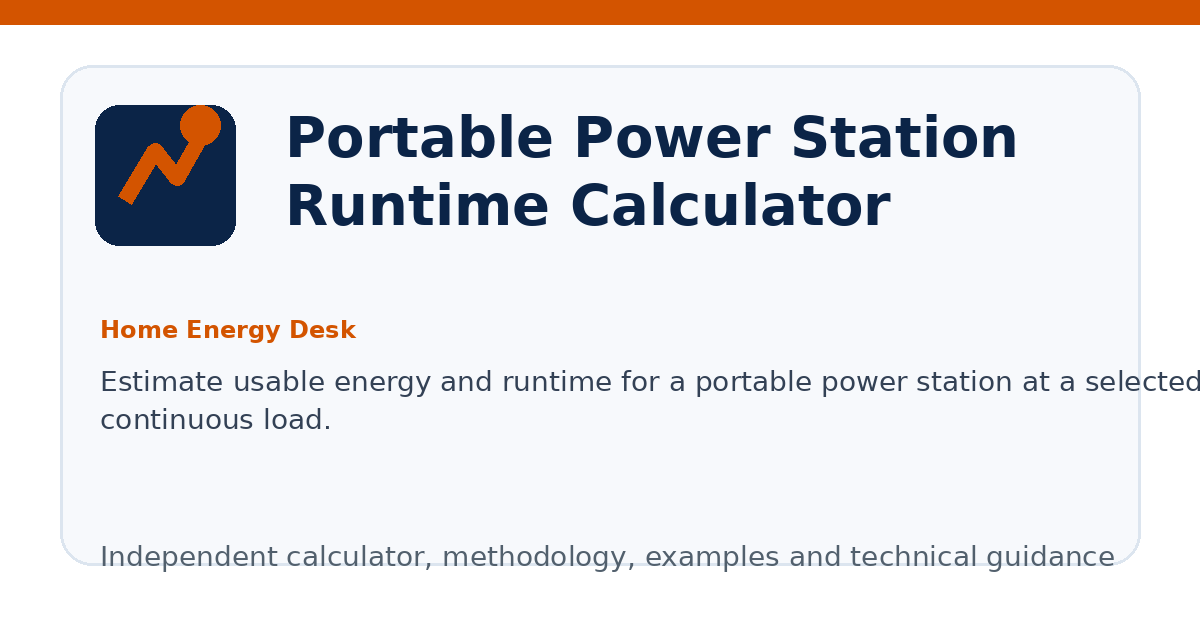 Portable Power Station Runtime Calculator illustration