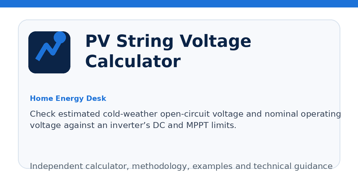 PV String Voltage Calculator illustration