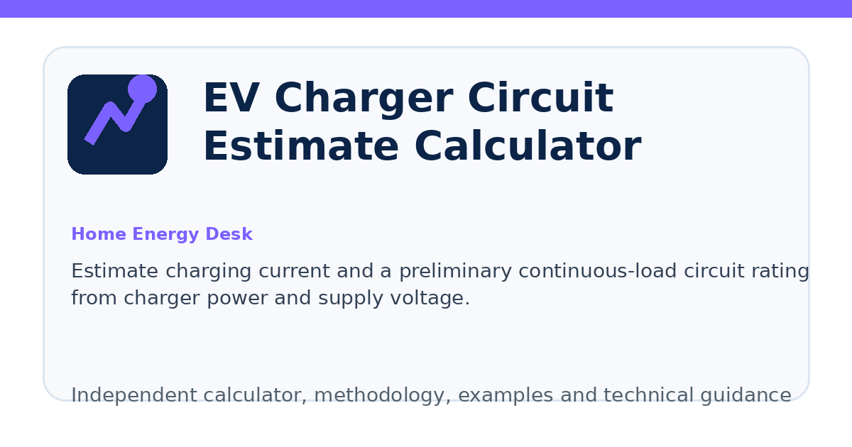 EV Charger Circuit Estimate Calculator illustration