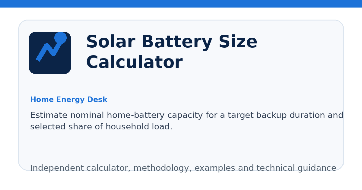 Solar Battery Size Calculator illustration