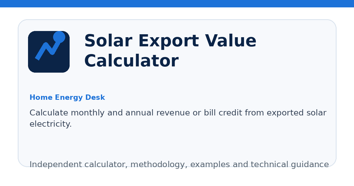 Solar Export Value Calculator illustration