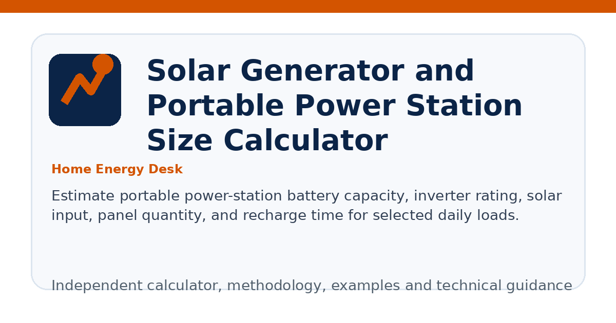 Solar Generator and Portable Power Station Size Calculator illustration