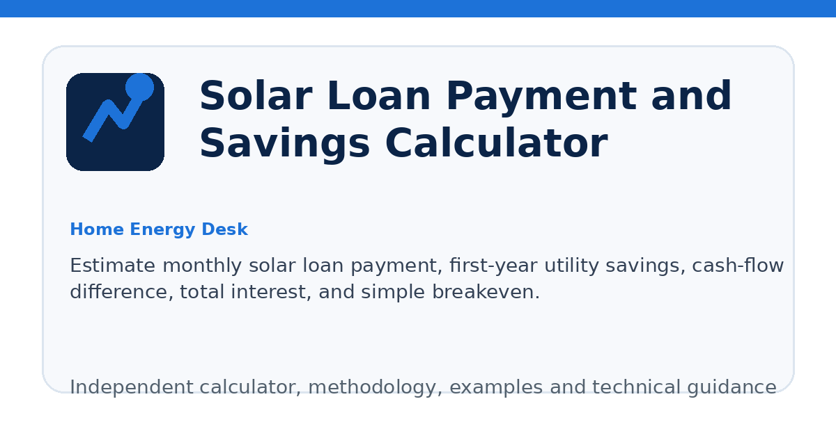 Solar Loan Payment and Savings Calculator illustration