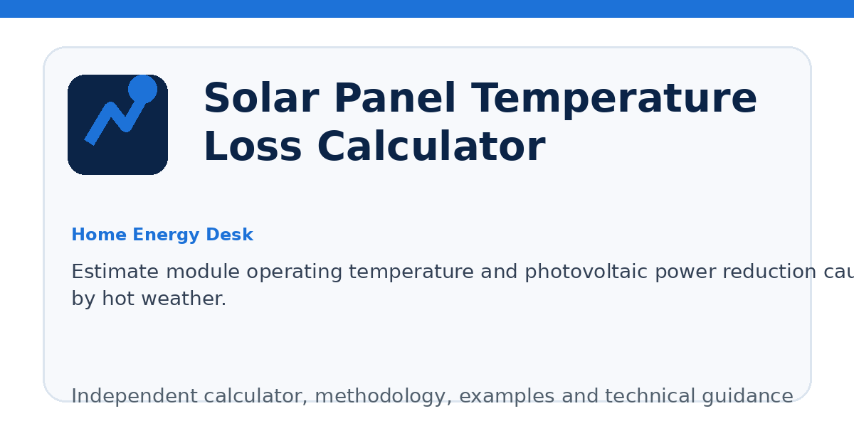 Solar Panel Temperature Loss Calculator illustration