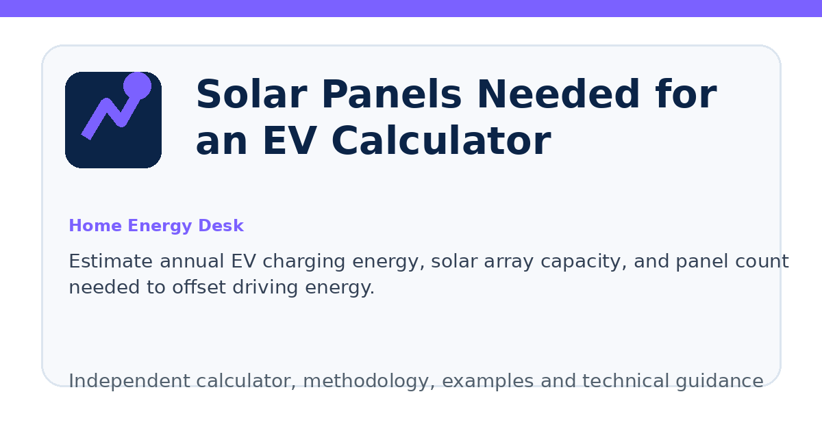 Solar Panels Needed for an EV Calculator illustration