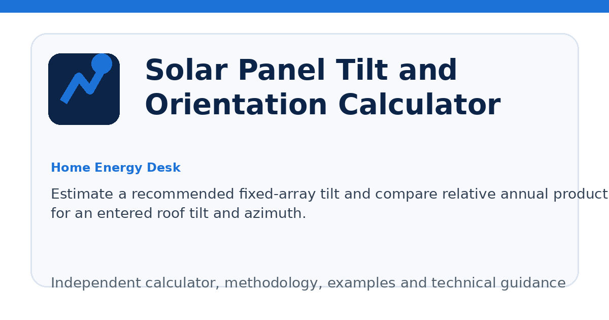 Solar Panel Tilt and Orientation Calculator illustration