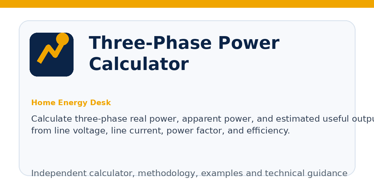 Three-Phase Power Calculator illustration