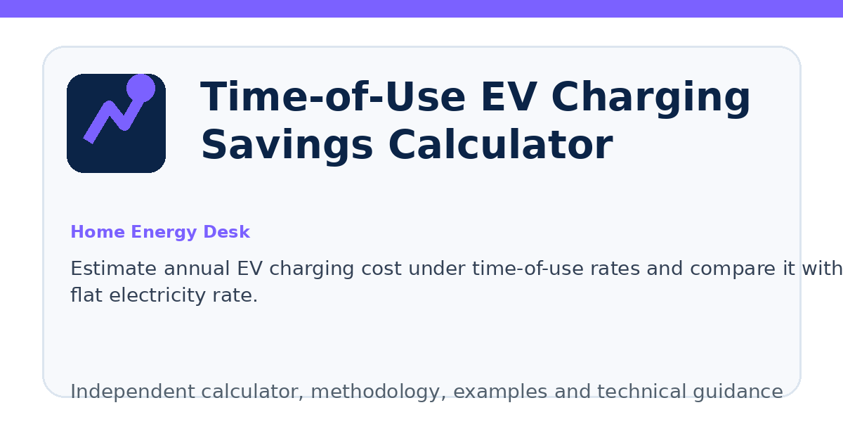 Time-of-Use EV Charging Savings Calculator illustration