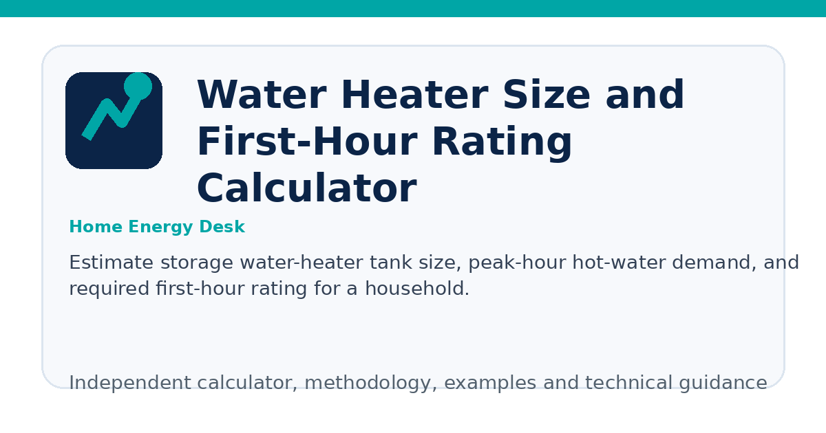Water Heater Size and First-Hour Rating Calculator illustration